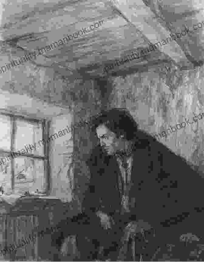 A Painting Of Raskolnikov, A Young Man With Intense Facial Expression, Sitting In A Dark Room Crime And Punishment (OBG Classics)