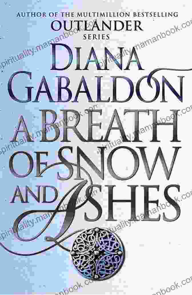 Breath Of Snow And Ashes Book Cover, Featuring A Redhead Woman And A Man Standing On A Cliff A Breath Of Snow And Ashes (Outlander 6)